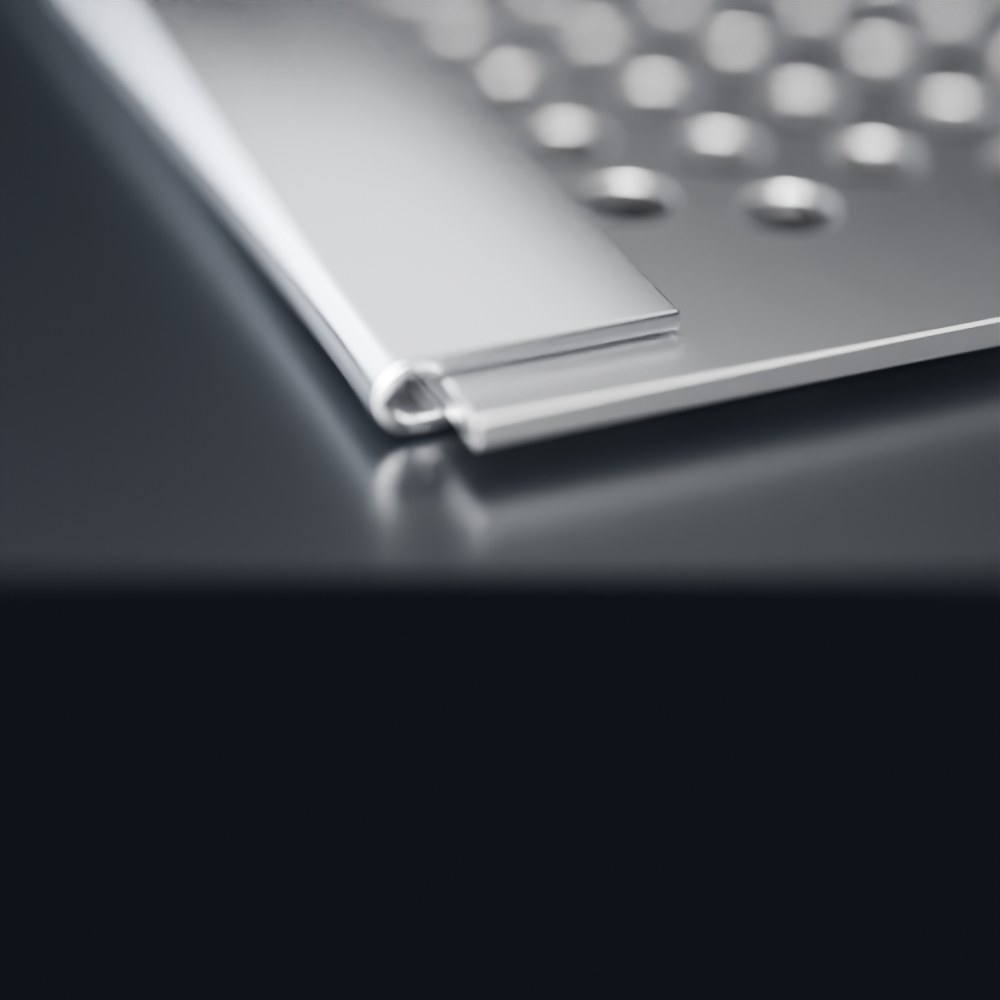 U section edging on a perforated sheet