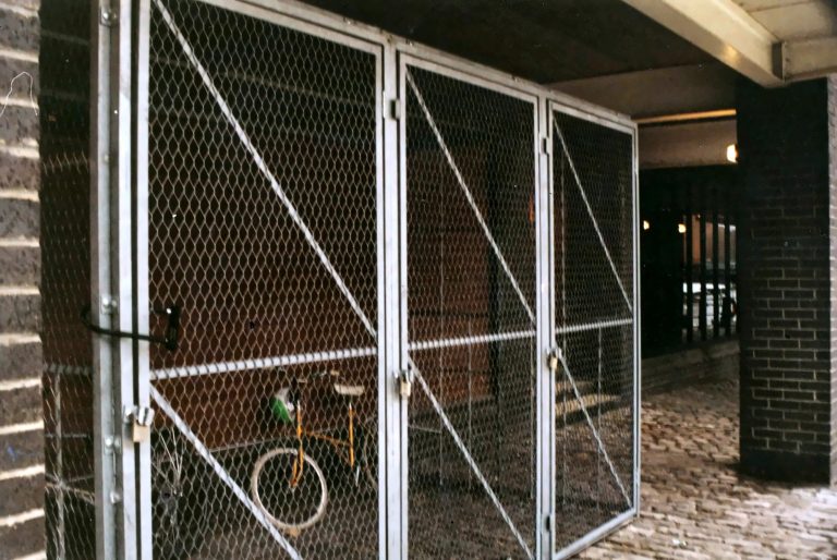 Bike store with mesh panels
