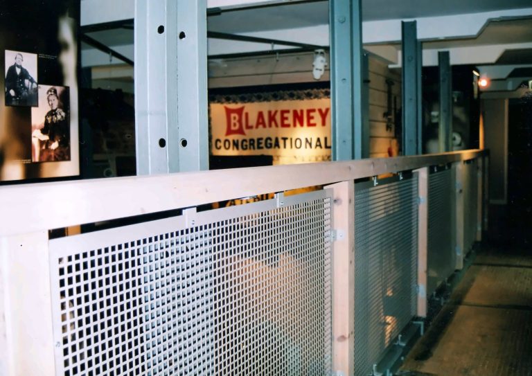 Balustrade with square hole perforated metal infill