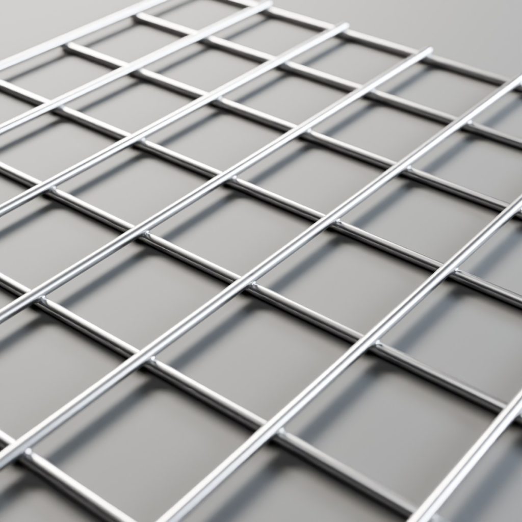 1½" x 1½" stainless welded mesh, side view