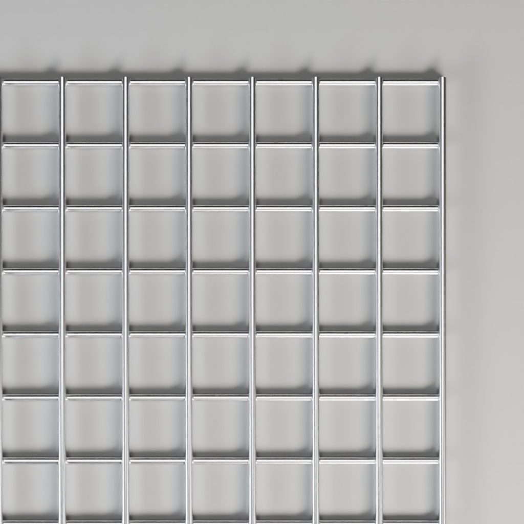1" x 1" stainless welded mesh, top view