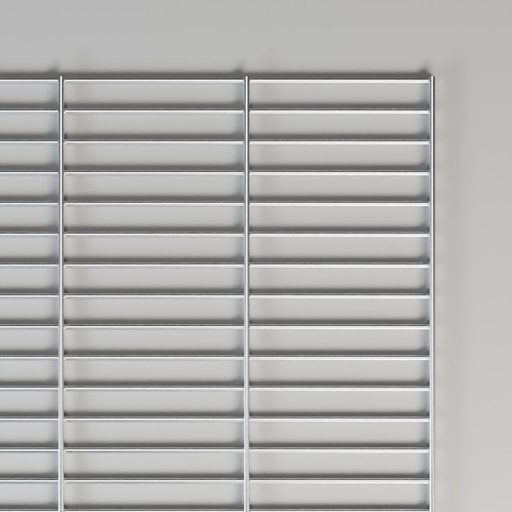 3" x ½" stainless welded mesh, top view