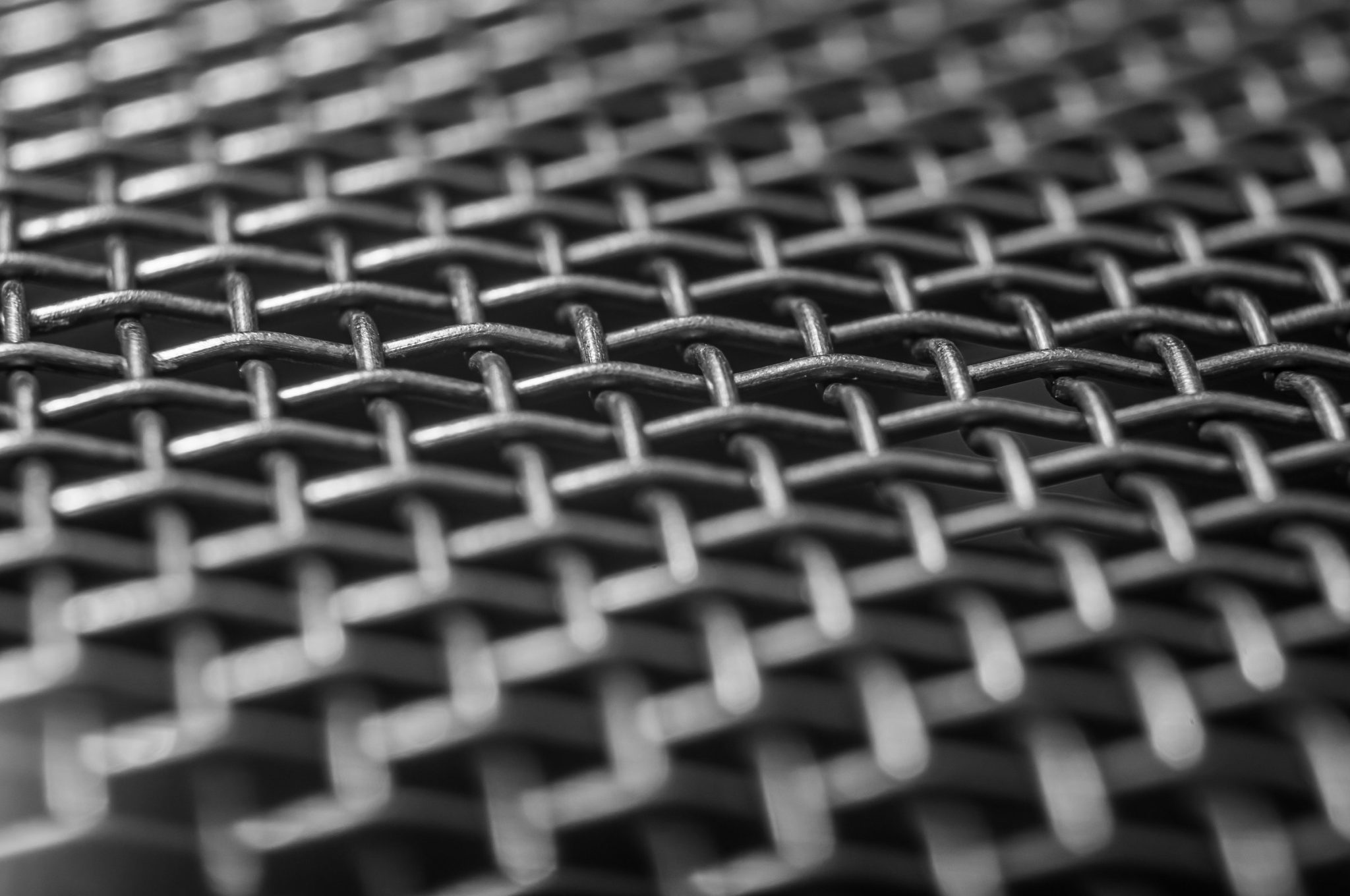 Close-up of stainless steel woven wire mesh