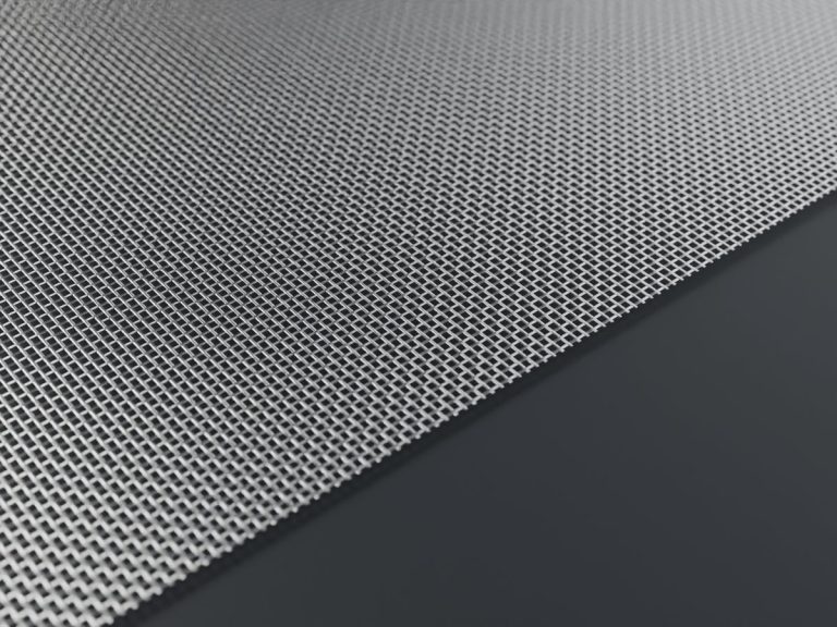 Corner of a stainless steel woven wire mesh sheet