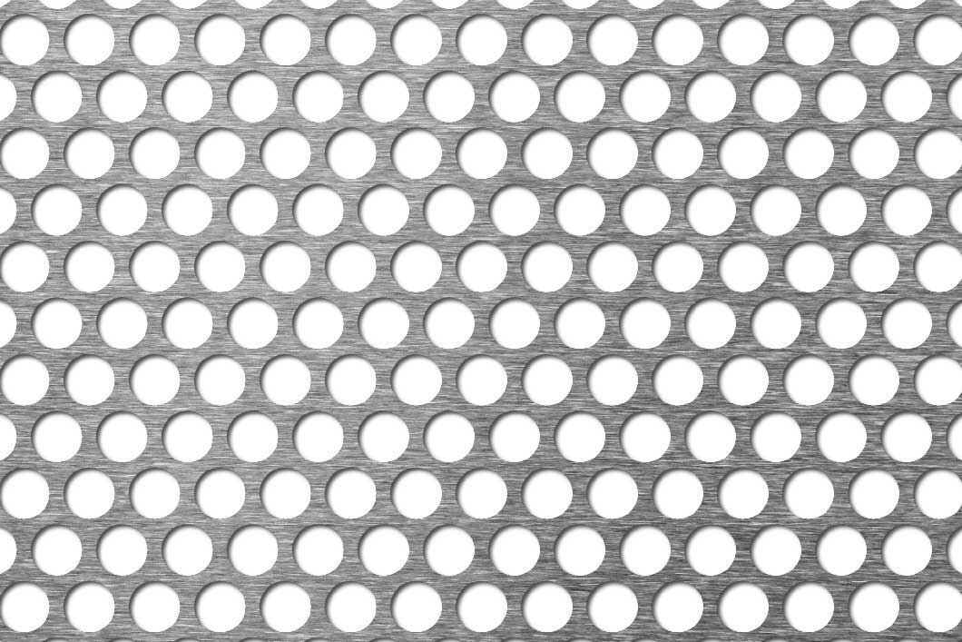 R10 T12.7 perforated sheet: 10mm round holes on 12.7mm staggered pitch