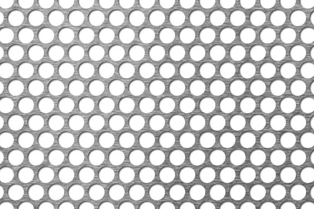 R10 T12 perforated sheet: 10mm round holes on 12mm staggered pitch