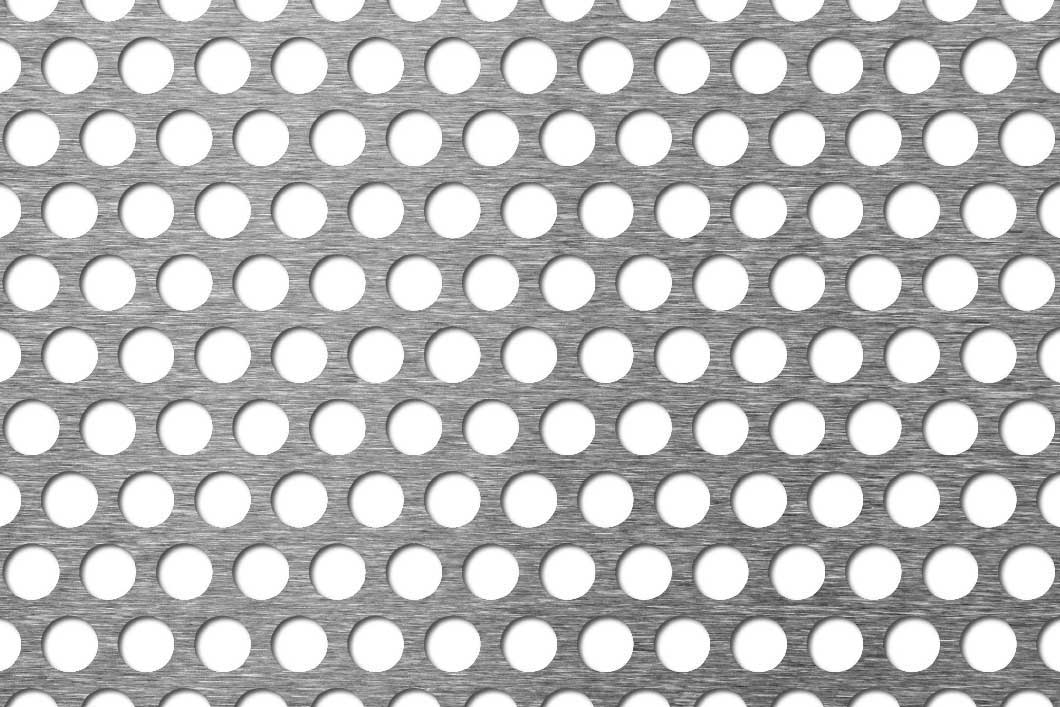 R10 T13.5 perforated sheet: 10mm round holes on 13.5mm staggered pitch