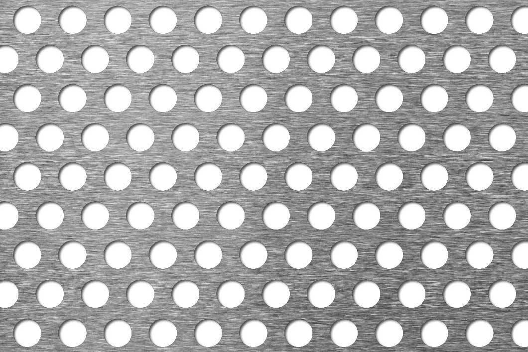 R10 T16 perforated sheet: 10mm round holes on 16mm staggered pitch