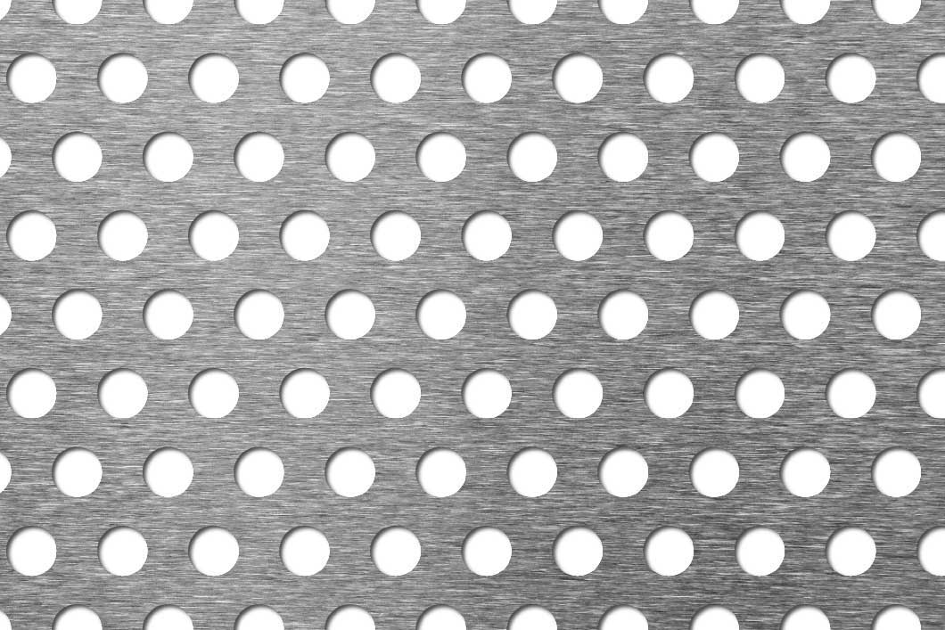 R10 T18 perforated sheet: 10mm round holes on 18mm staggered pitch