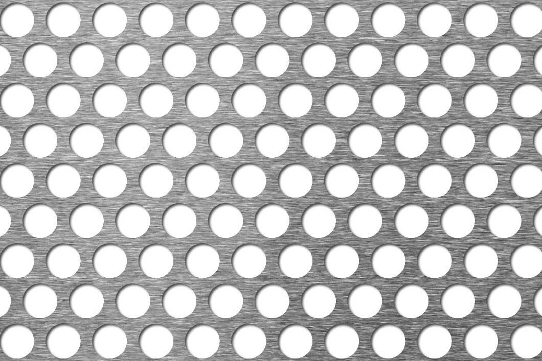 R12 T16 perforated sheet: 12mm round holes on 16mm staggered pitch