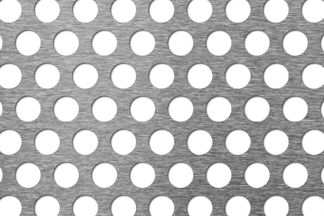 R15 T22 perforated sheet: 15mm round holes on 22mm staggered pitch