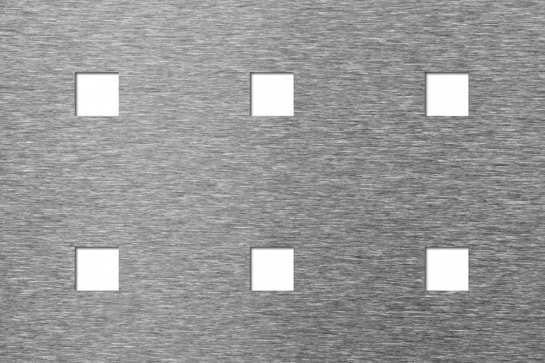 C15 U60 perforated sheet: 15mm square holes on 60mm in-line pitch