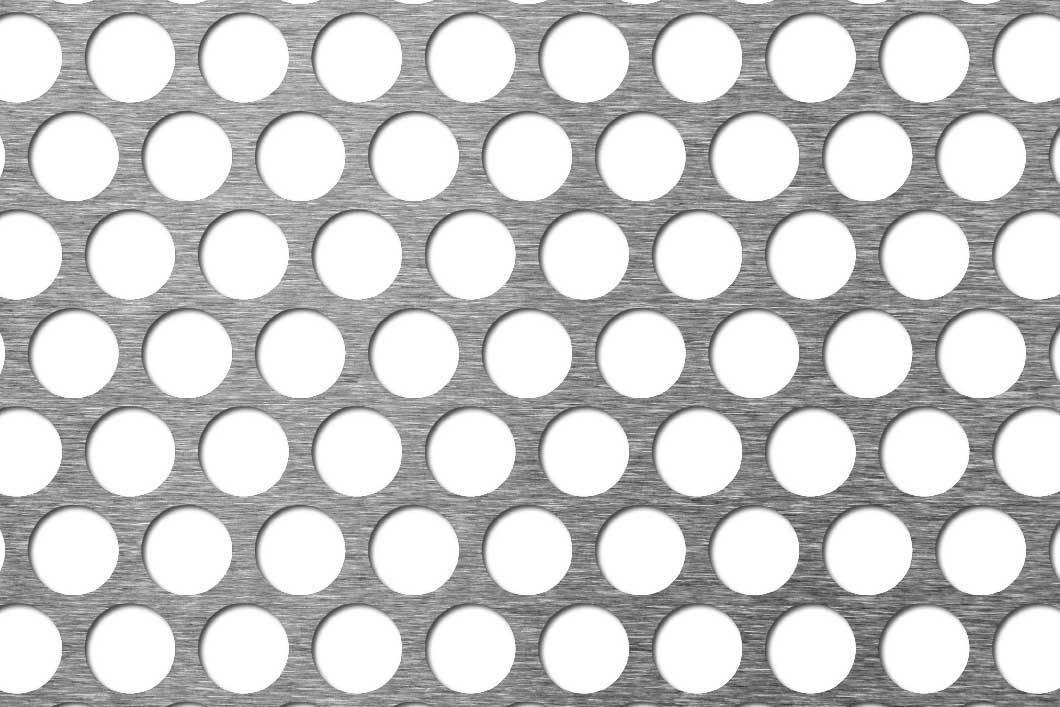R16 T20 perforated sheet: 16mm round holes on 20mm staggered pitch