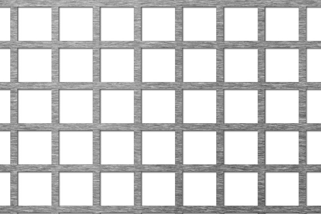 C20 U24 perforated sheet: 20mm square holes on 24mm in-line pitch