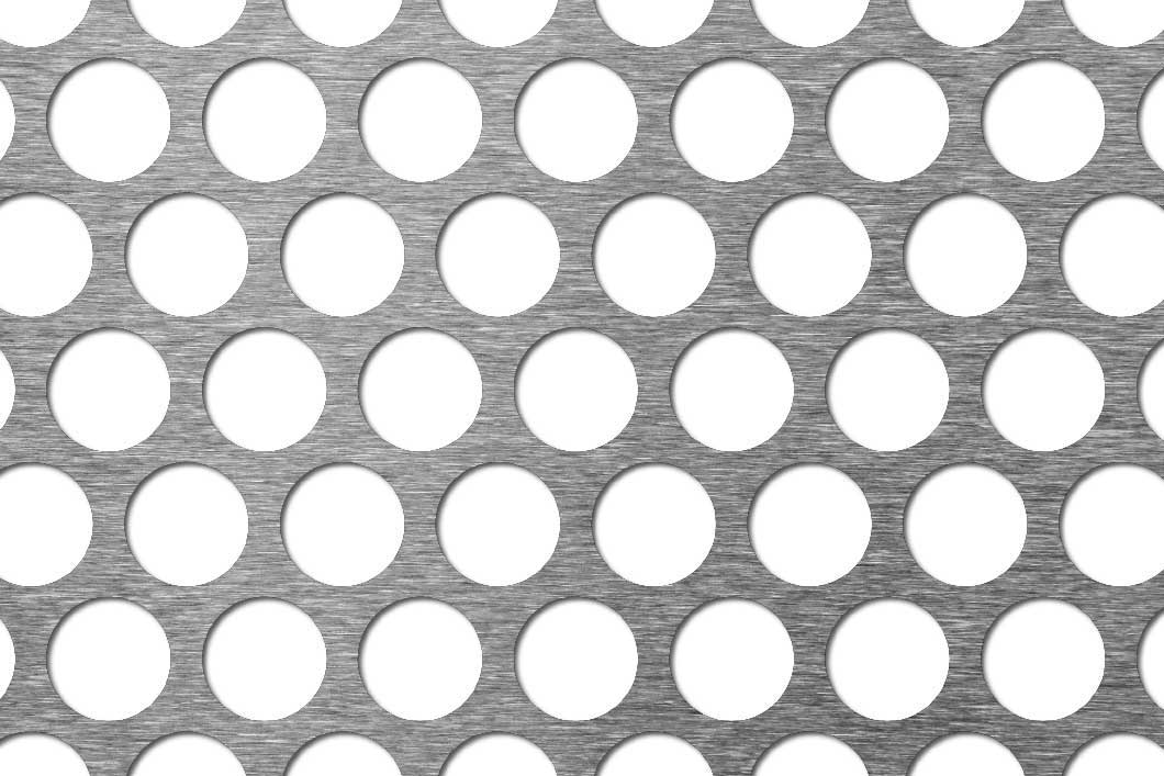 R20 T25 perforated sheet: 20mm round holes on 25mm staggered pitch