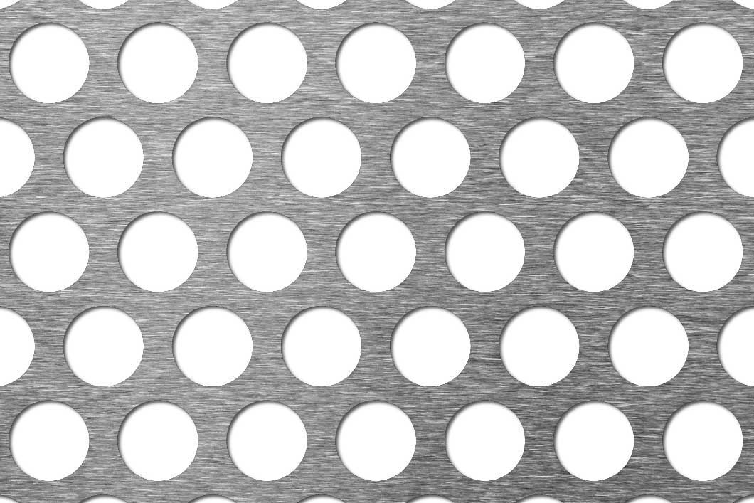 R20 T27 perforated sheet: 20mm round holes on 27mm staggered pitch