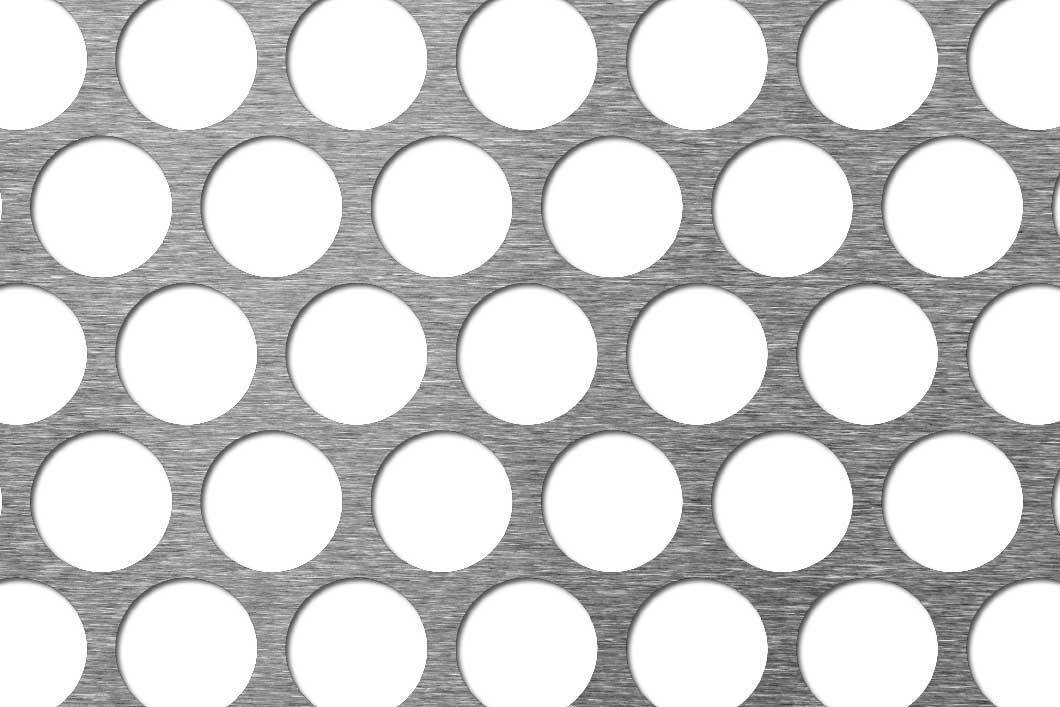 R25 T30 perforated sheet: 25mm round holes on 30mm staggered pitch