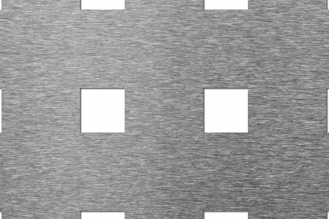 C25 U70 perforated sheet: 25mm square holes on 70mm in-line pitch