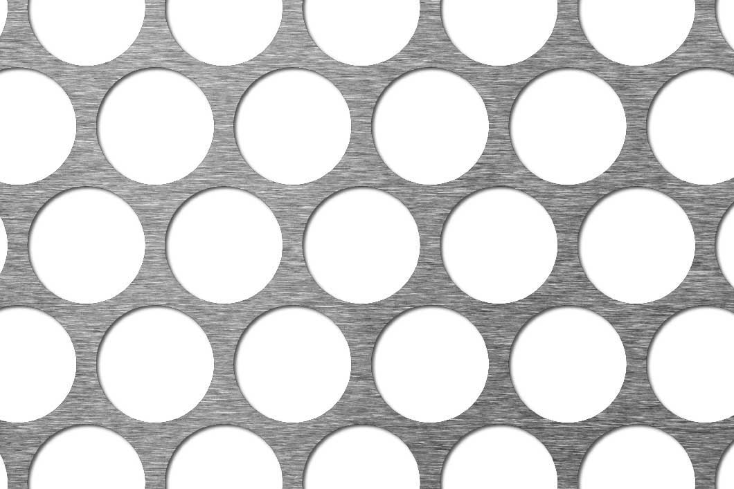 R30 T35 perforated sheet: 30mm round holes on 35mm staggered pitch