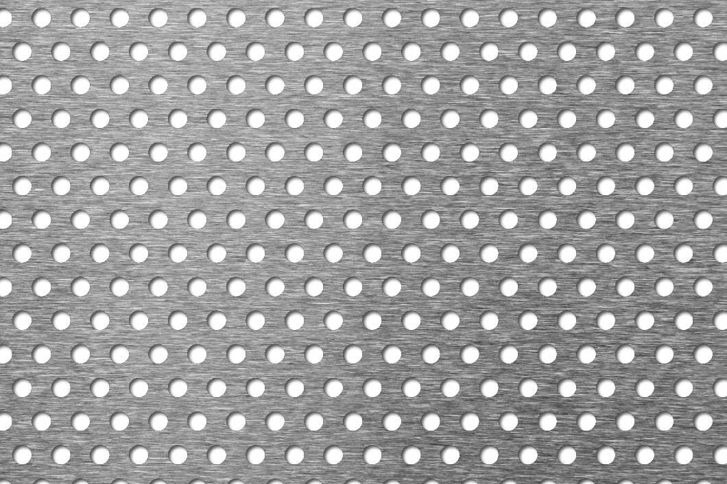 R5 T10 perforated sheet: 5mm round holes on 10mm staggered pitch
