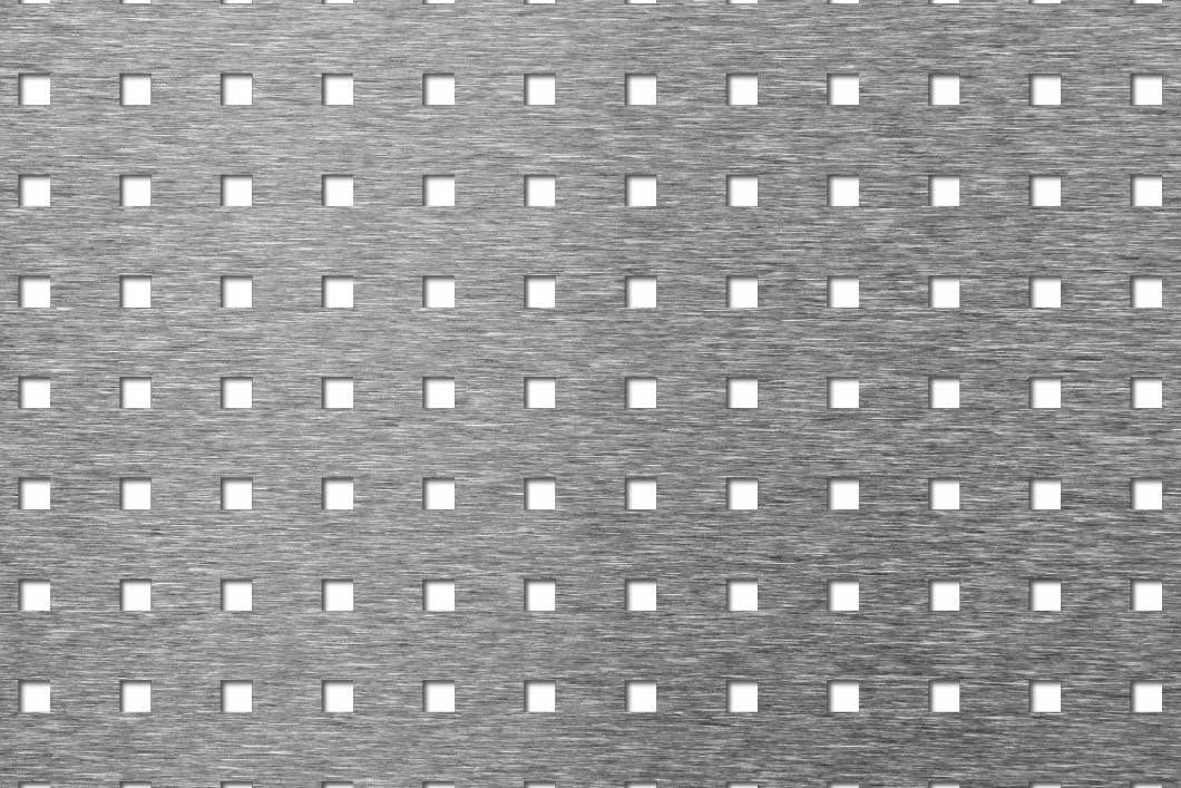 C5 U16 perforated sheet: 5mm square holes on 16mm in-line pitch