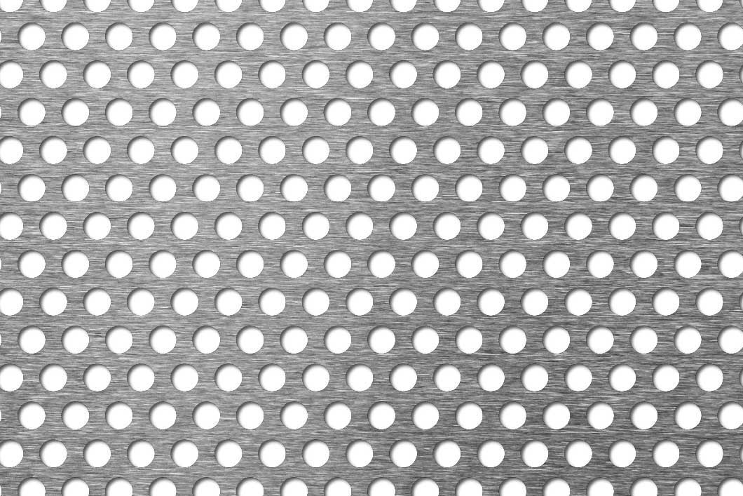 R7 T11 perforated sheet: 7mm round holes on 11mm staggered pitch
