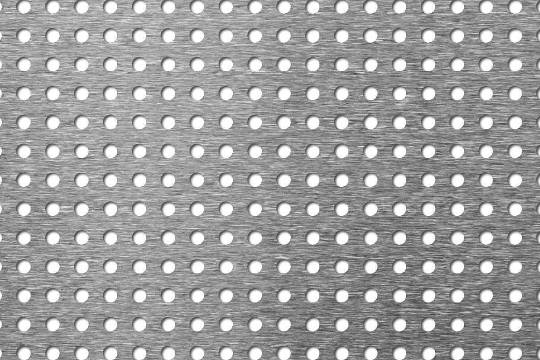 R5 U10 perforated sheet: 5mm round holes on 10mm square pitch