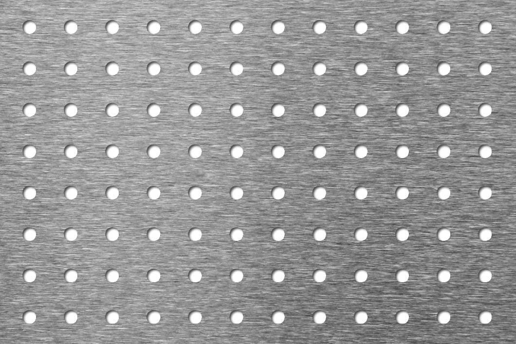 R5 U15 perforated sheet: 5mm round holes on 15mm square pitch