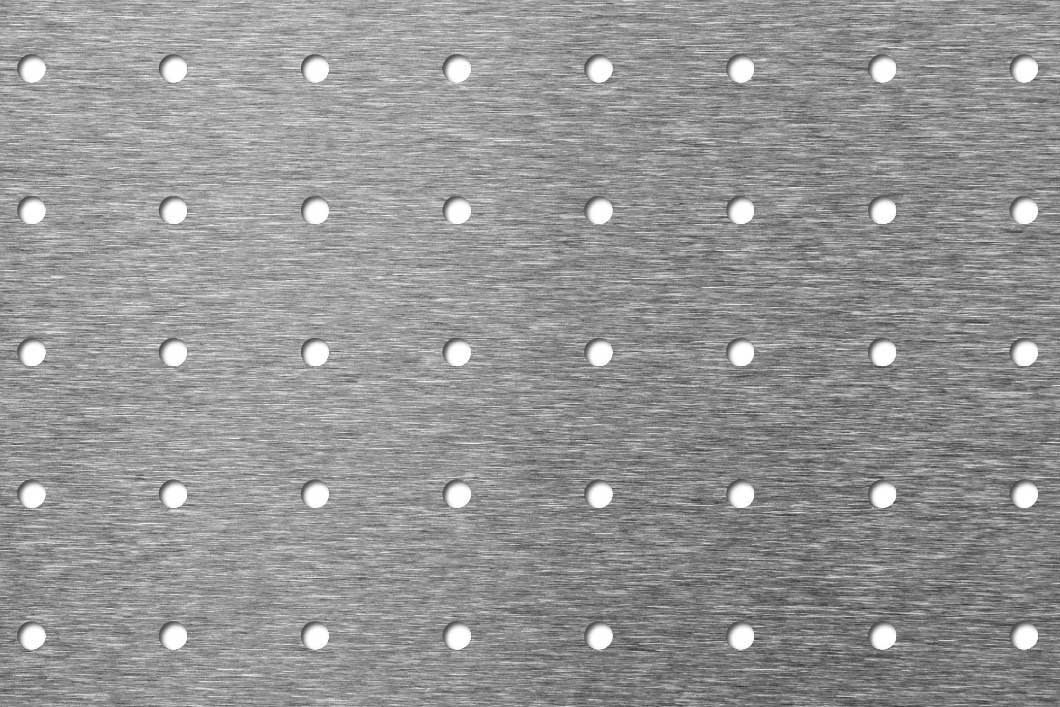 R5 U25 perforated sheet: 5mm round holes on 25mm square pitch